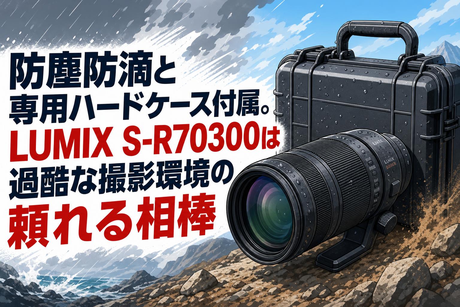 防塵防滴と専用ハードケース付属。LUMIX S-R70300は過酷な撮影環境の頼れる相棒