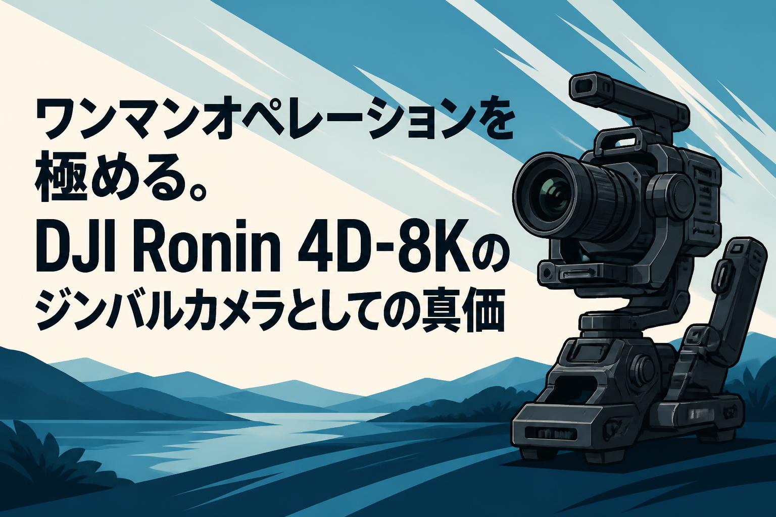 ワンマンオペレーションを極める。DJI Ronin 4D-8Kのジンバルカメラとしての真価