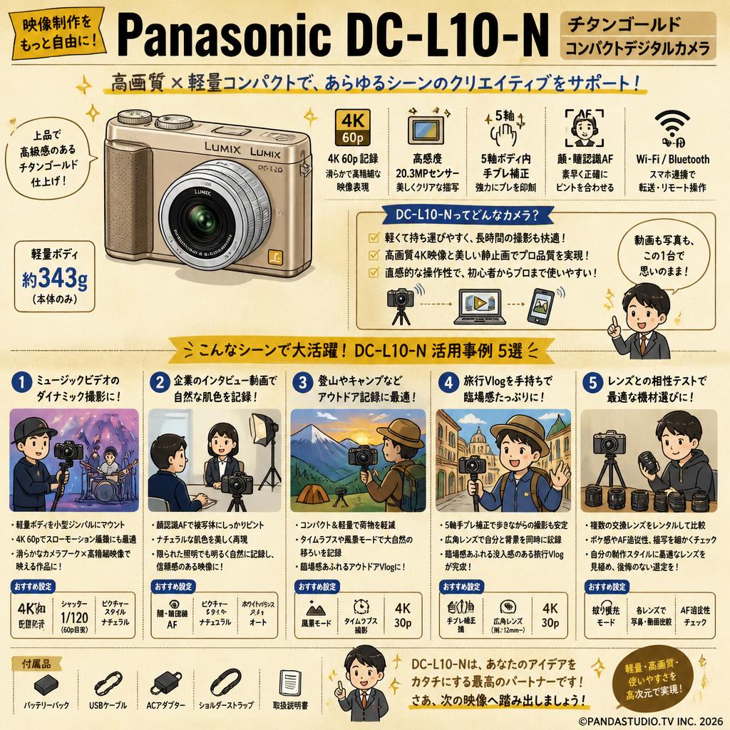 Panasonic DC-L10-N チタンゴールド コンパクトデジタルカメラ 用途