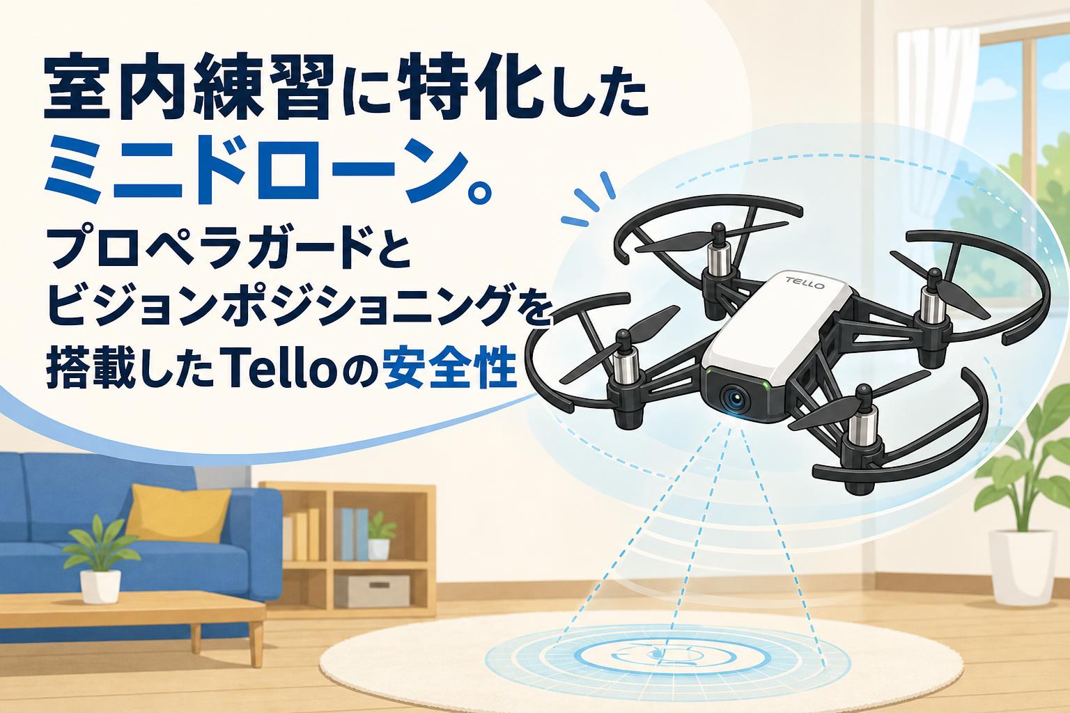 室内練習に特化したミニドローン。プロペラガードとビジョンポジショニングを搭載したTelloの安全性
