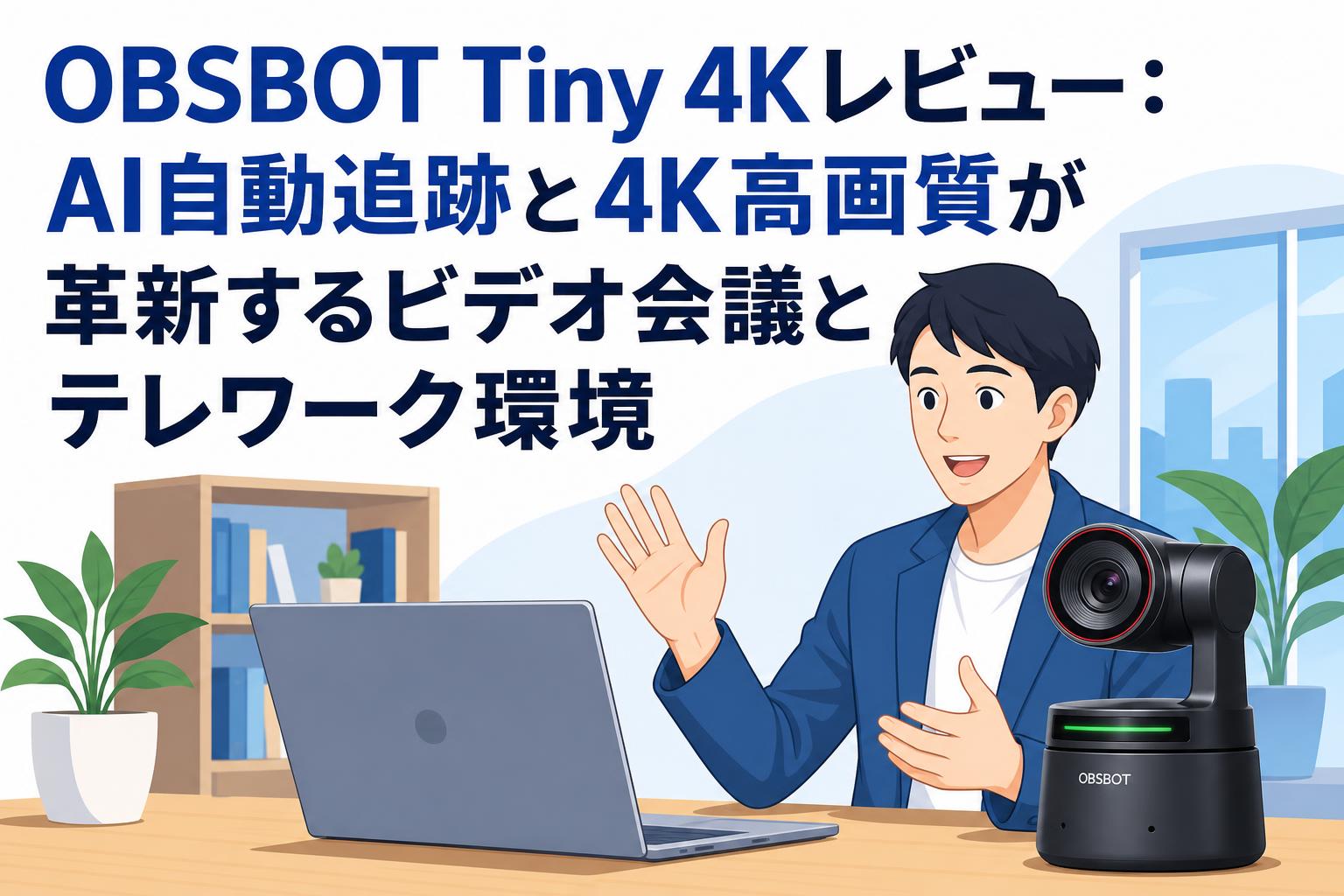 OBSBOT Tiny 4Kレビュー：AI自動追跡と4K高画質が革新するビデオ会議とテレワーク環境