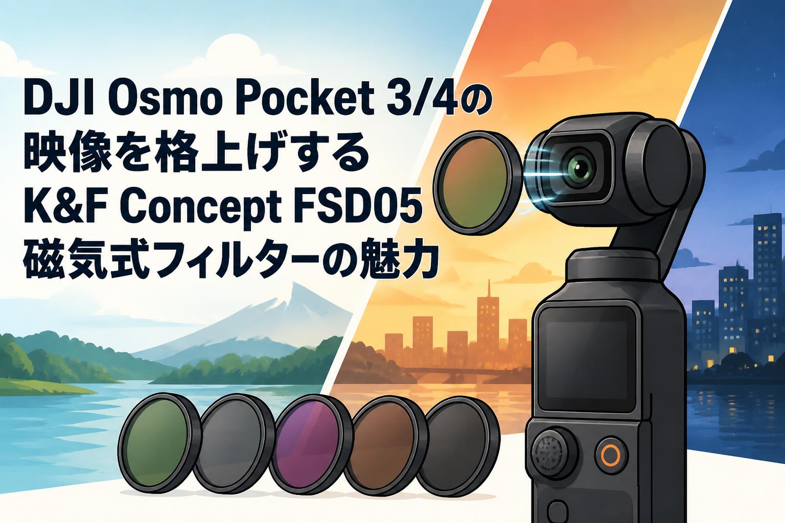 DJI Osmo Pocket 3/4の映像を格上げするK&F Concept FSD05磁気式フィルターの魅力