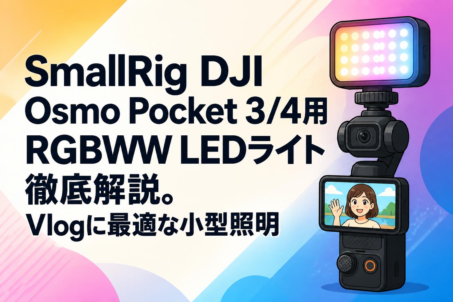 SmallRig DJI Osmo Pocket 3/4用RGBWW LEDライト徹底解説。Vlogに最適な小型照明