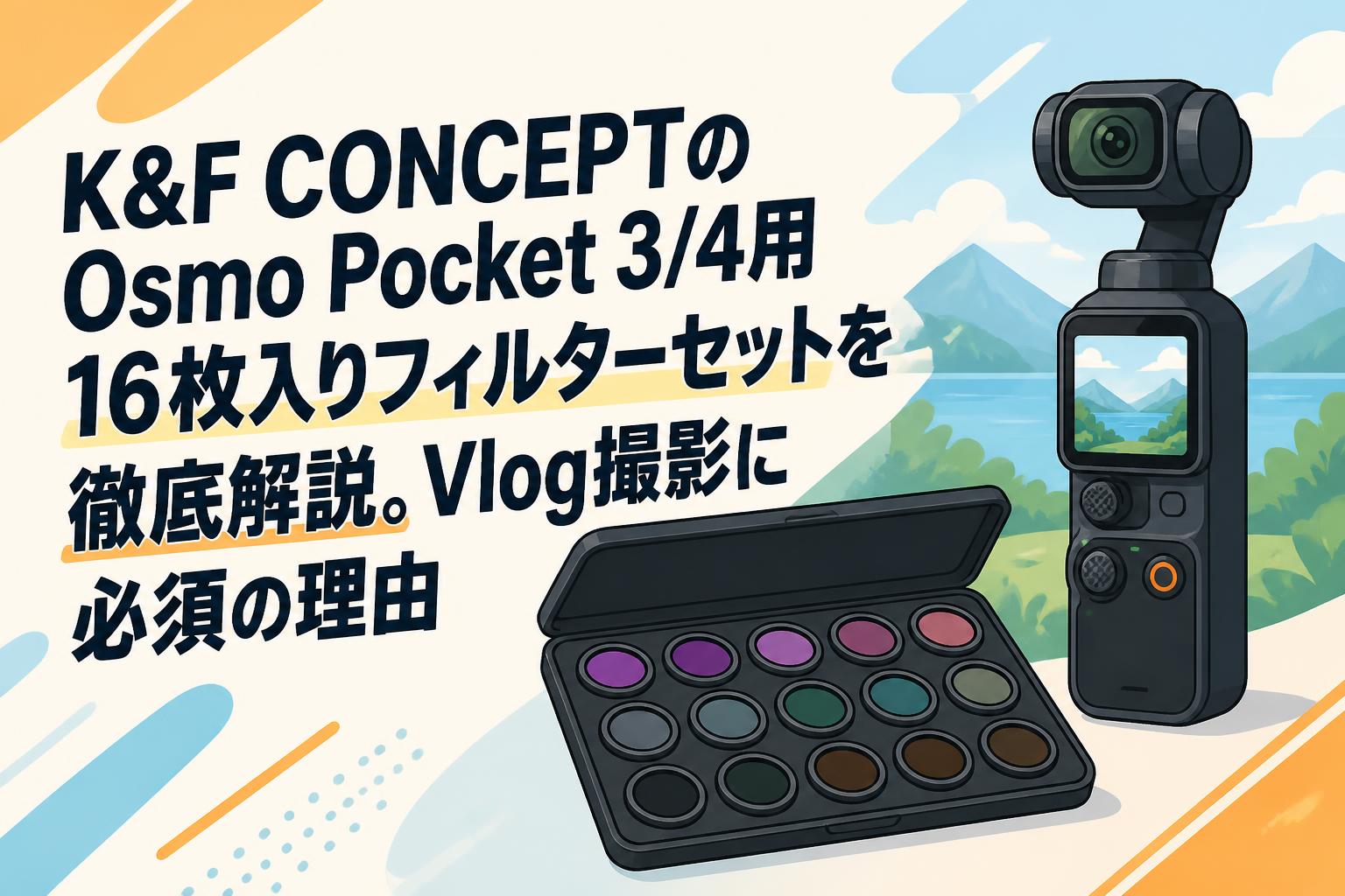 K&F CONCEPTのOsmo Pocket 3/4用16枚入りフィルターセットを徹底解説。Vlog撮影に必須の理由
