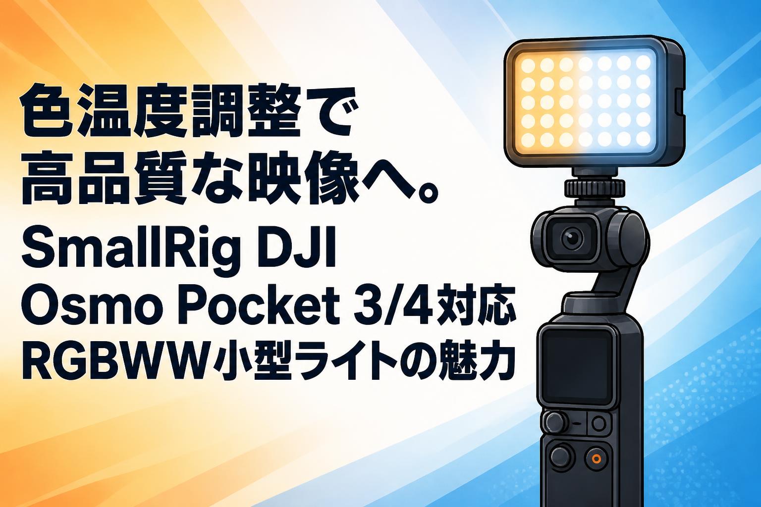 色温度調整で高品質な映像へ。SmallRig DJI Osmo Pocket 3/4対応RGBWW小型ライトの魅力