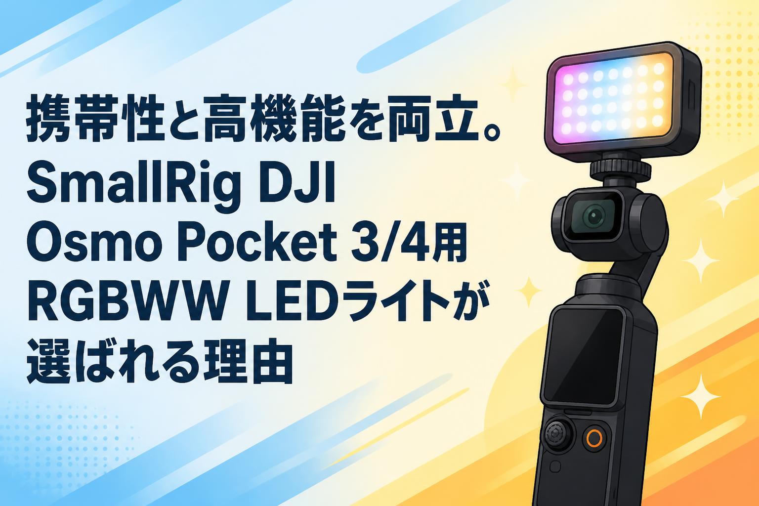 携帯性と高機能を両立。SmallRig DJI Osmo Pocket 3/4用RGBWW LEDライトが選ばれる理由