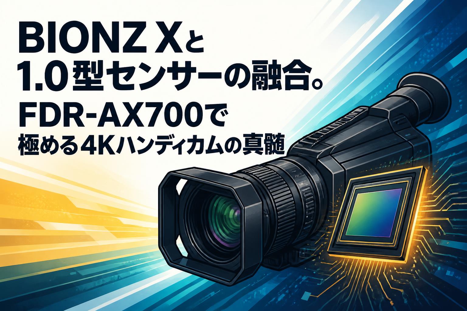 BIONZ Xと1.0型センサーの融合。FDR-AX700で極める4Kハンディカムの真髄