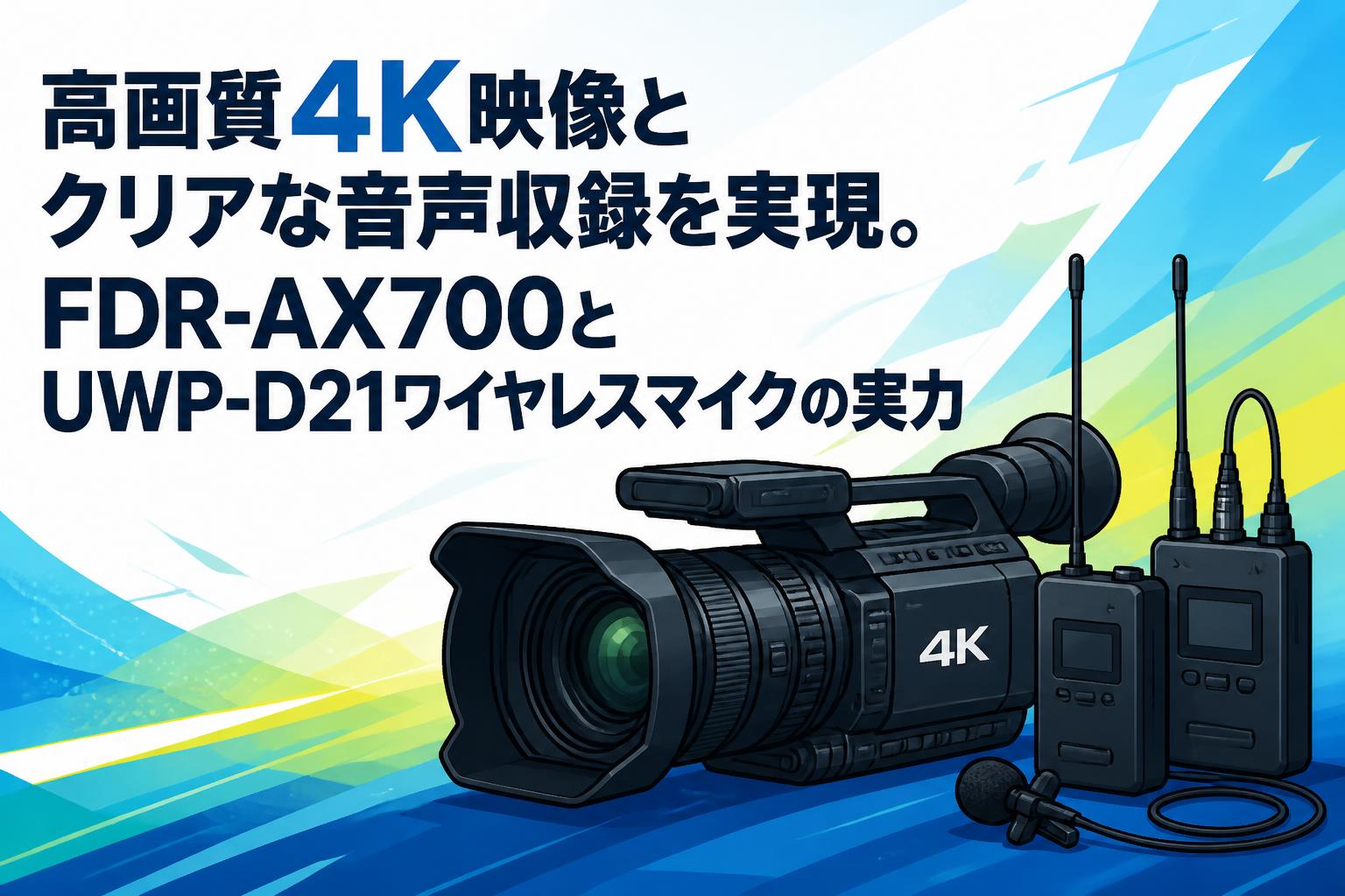 高画質4K映像とクリアな音声収録を実現。FDR-AX700とUWP-D21ワイヤレスマイクの実力