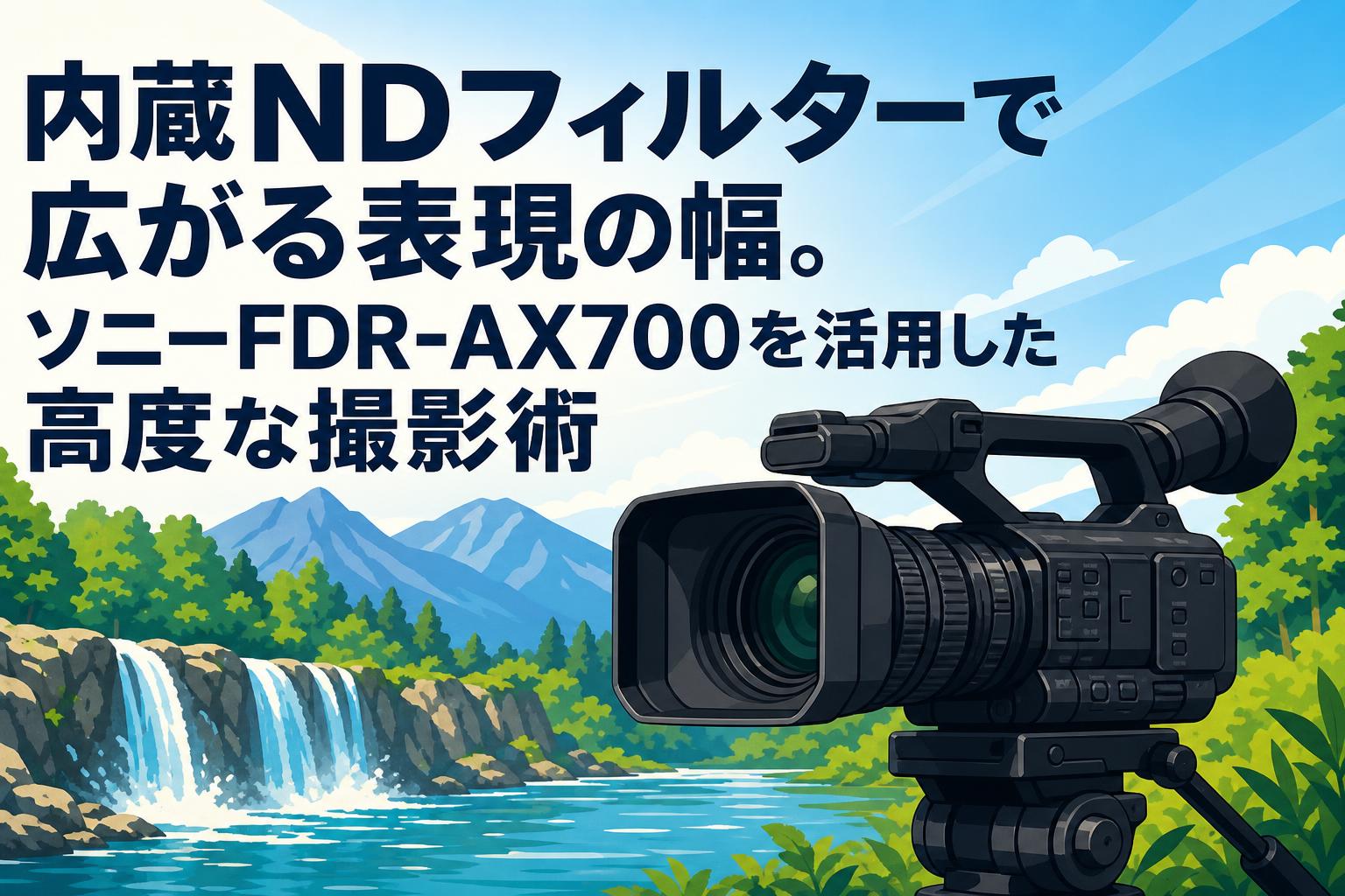 内蔵NDフィルターで広がる表現の幅。ソニーFDR-AX700を活用した高度な撮影術