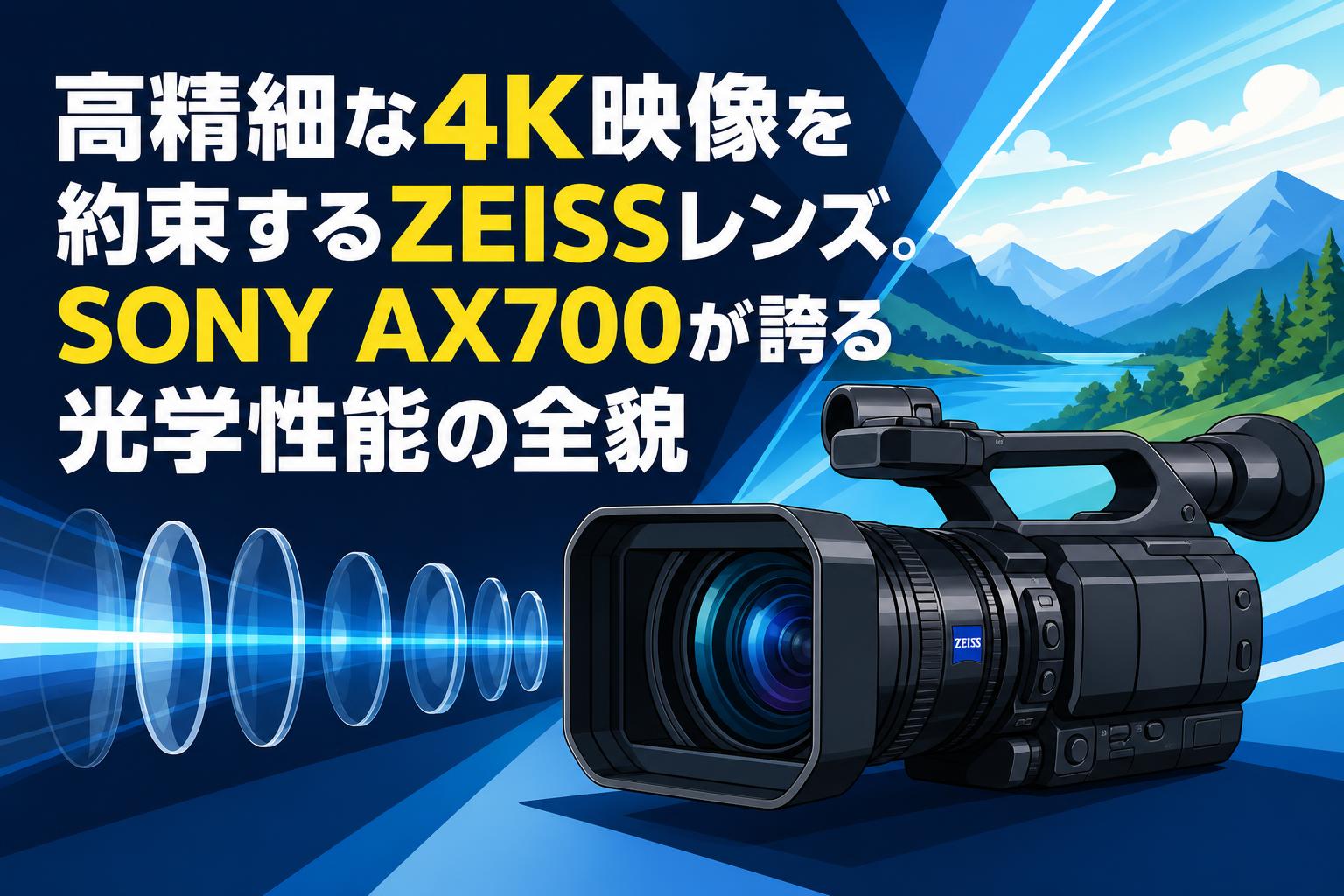 高精細な4K映像を約束するZEISSレンズ。SONY AX700が誇る光学性能の全貌