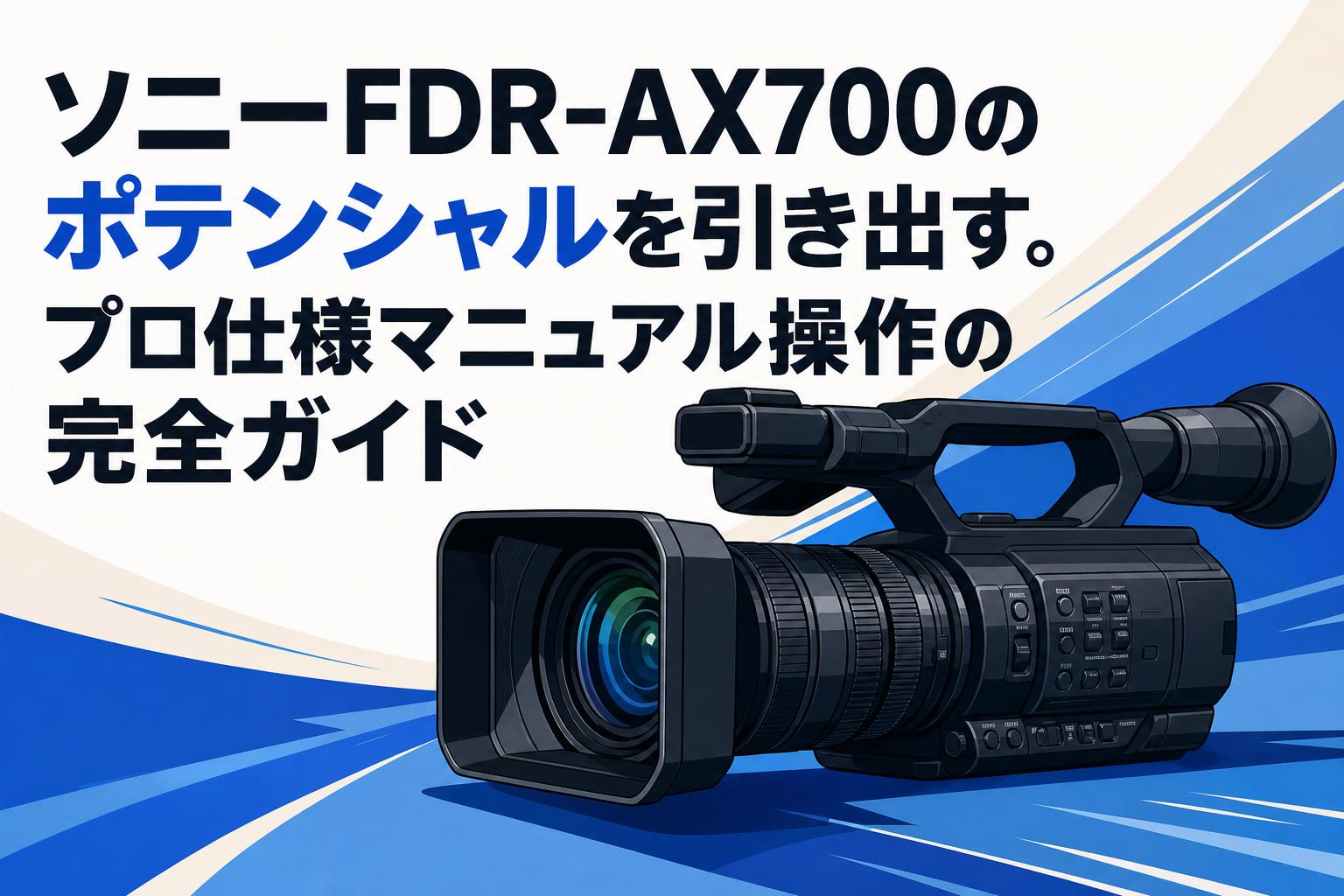 ソニーFDR-AX700のポテンシャルを引き出す。プロ仕様マニュアル操作の完全ガイド