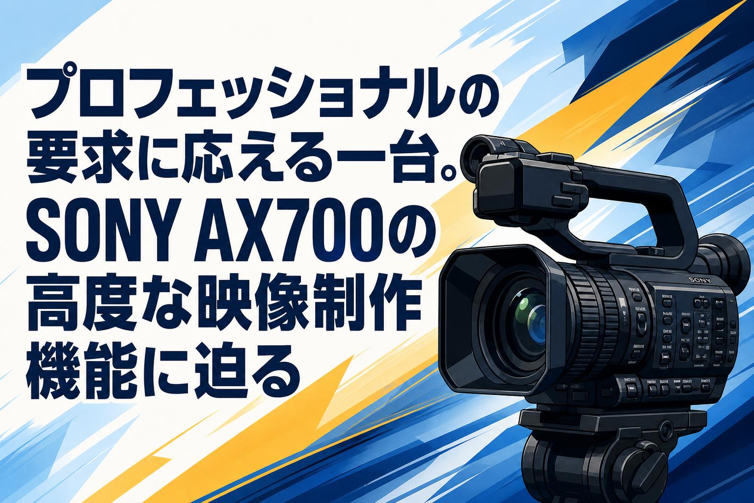 プロフェッショナルの要求に応える一台。SONY AX700の高度な映像制作機能に迫る