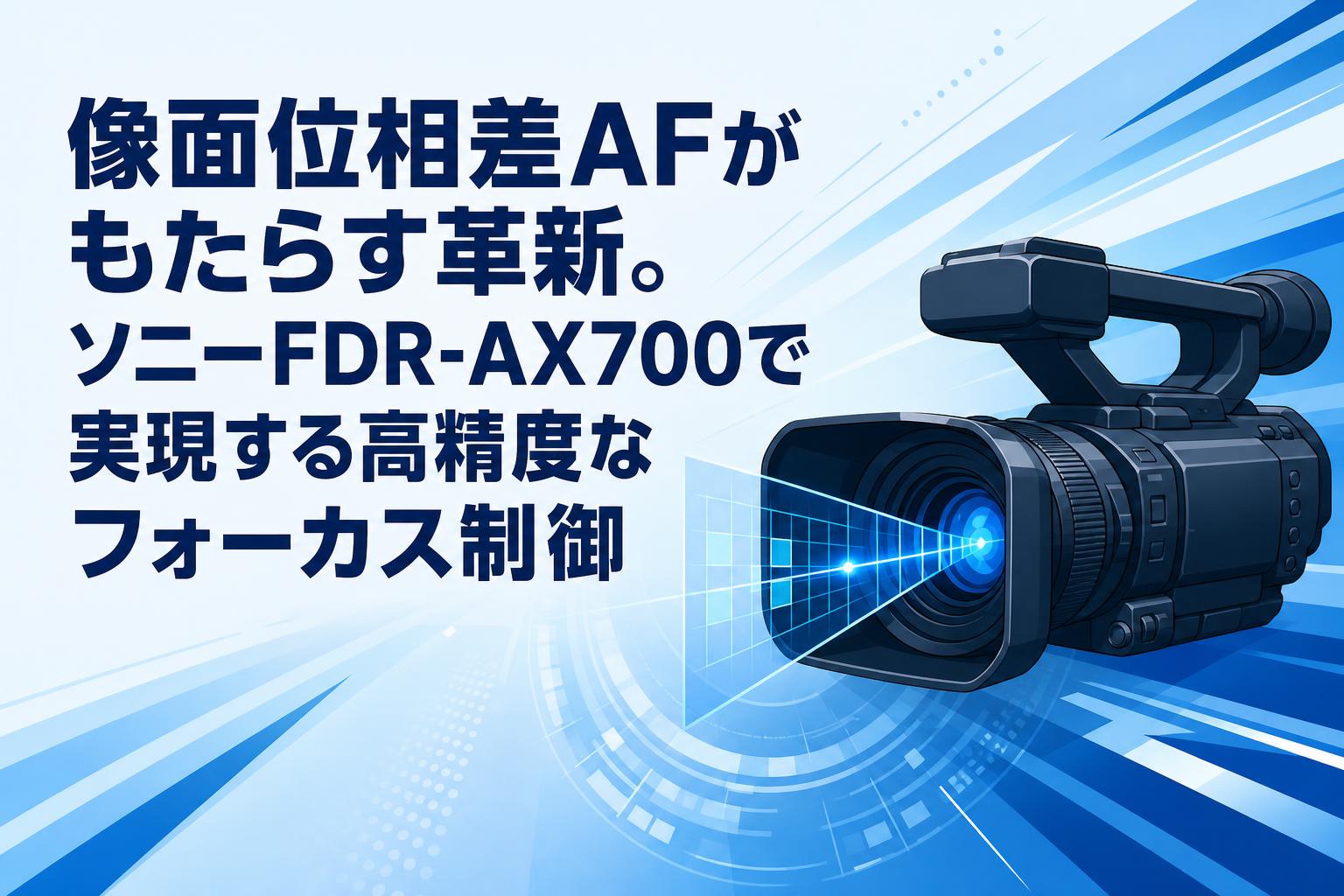 像面位相差AFがもたらす革新。ソニーFDR-AX700で実現する高精度なフォーカス制御