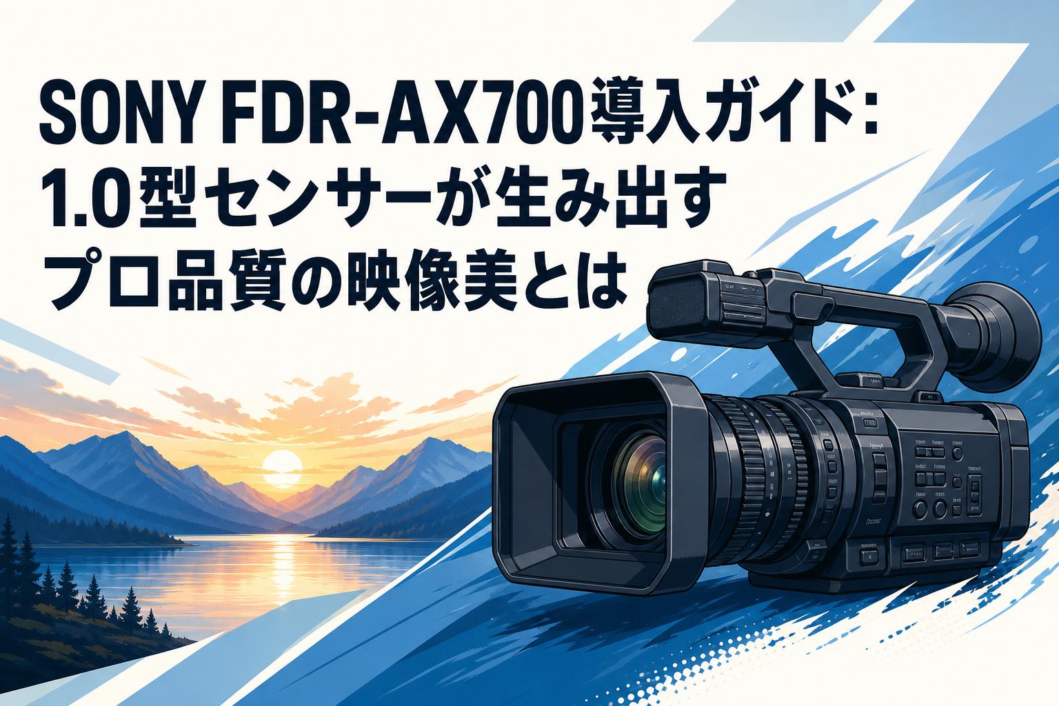 SONY FDR-AX700導入ガイド：1.0型センサーが生み出すプロ品質の映像美とは