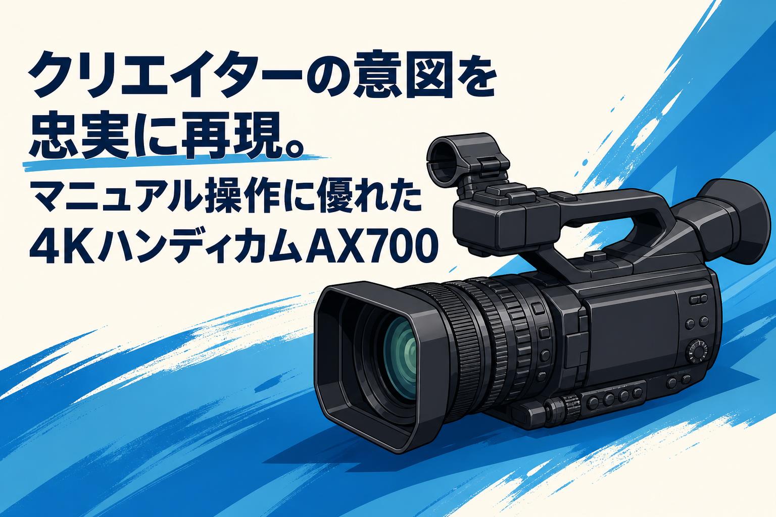 クリエイターの意図を忠実に再現。マニュアル操作に優れた4KハンディカムAX700