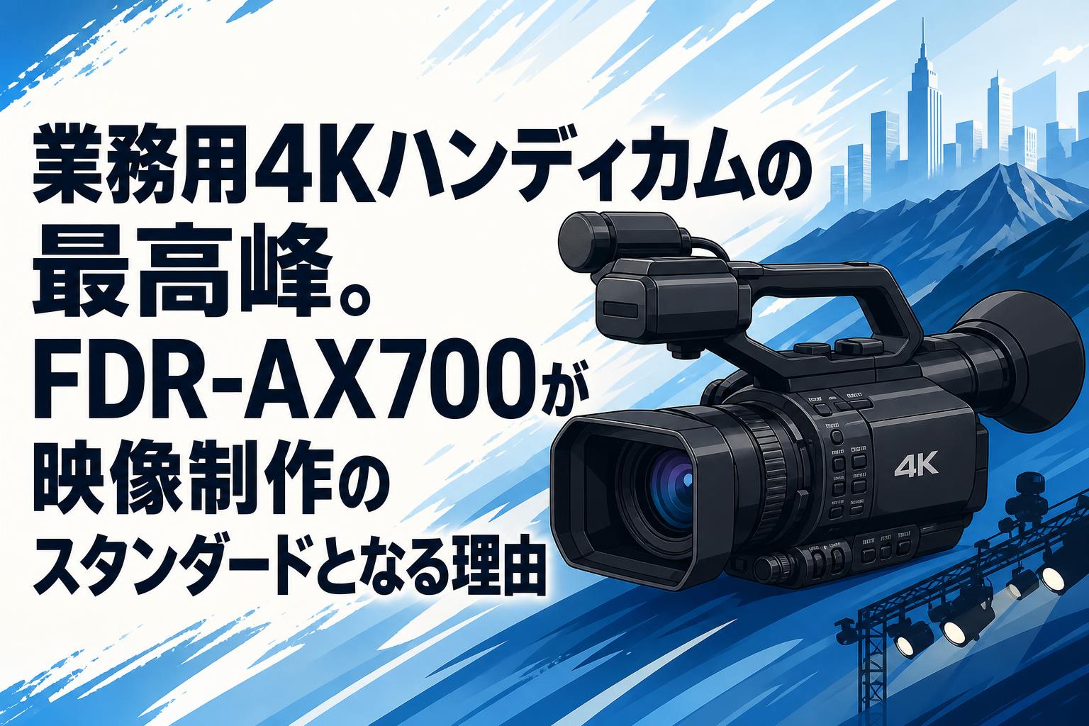 業務用4Kハンディカムの最高峰。FDR-AX700が映像制作のスタンダードとなる理由