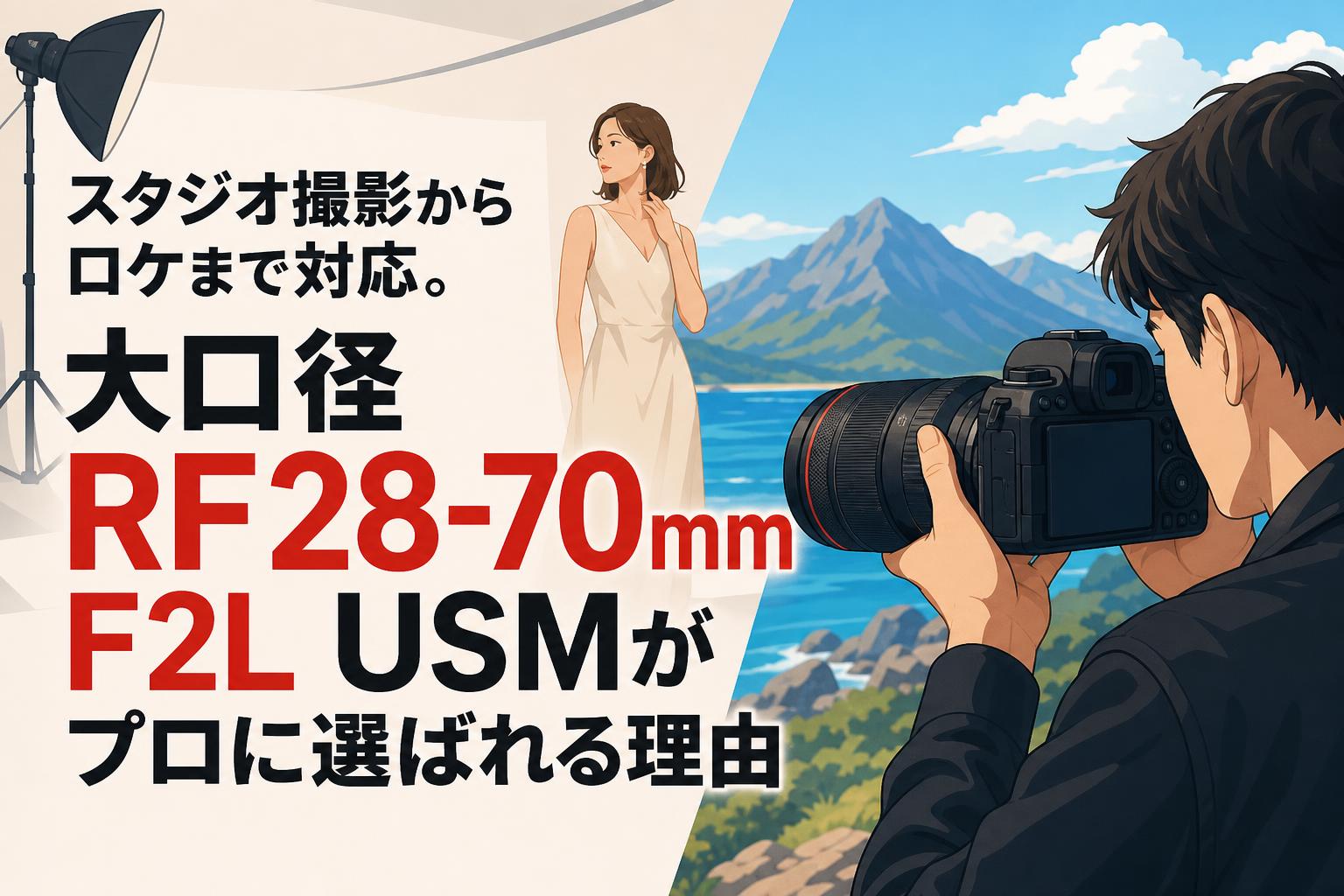 スタジオ撮影からロケまで対応。大口径RF28-70mm F2L USMがプロに選ばれる理由
