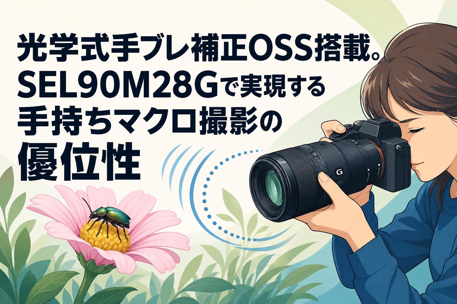光学式手ブレ補正OSS搭載。SEL90M28Gで実現する手持ちマクロ撮影の優位性