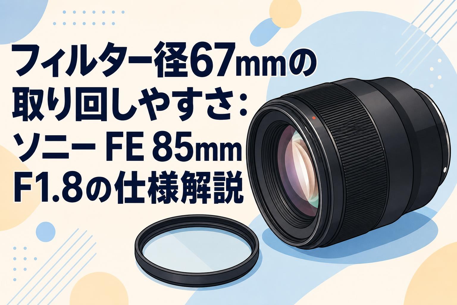 フィルター径67mmの取り回しやすさ：ソニー FE 85mm F1.8の仕様解説