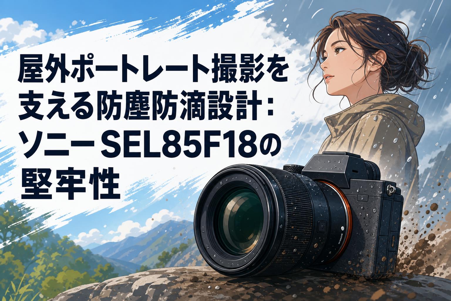 屋外ポートレート撮影を支える防塵防滴設計：ソニー SEL85F18の堅牢性