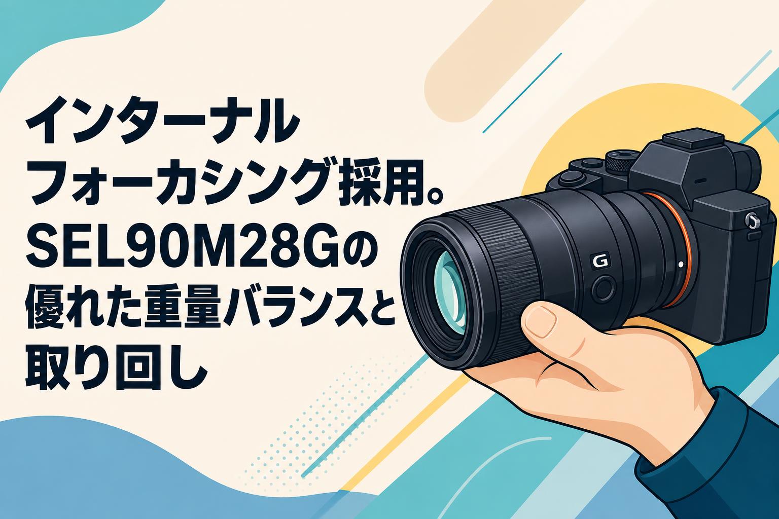インターナルフォーカシング採用。SEL90M28Gの優れた重量バランスと取り回し