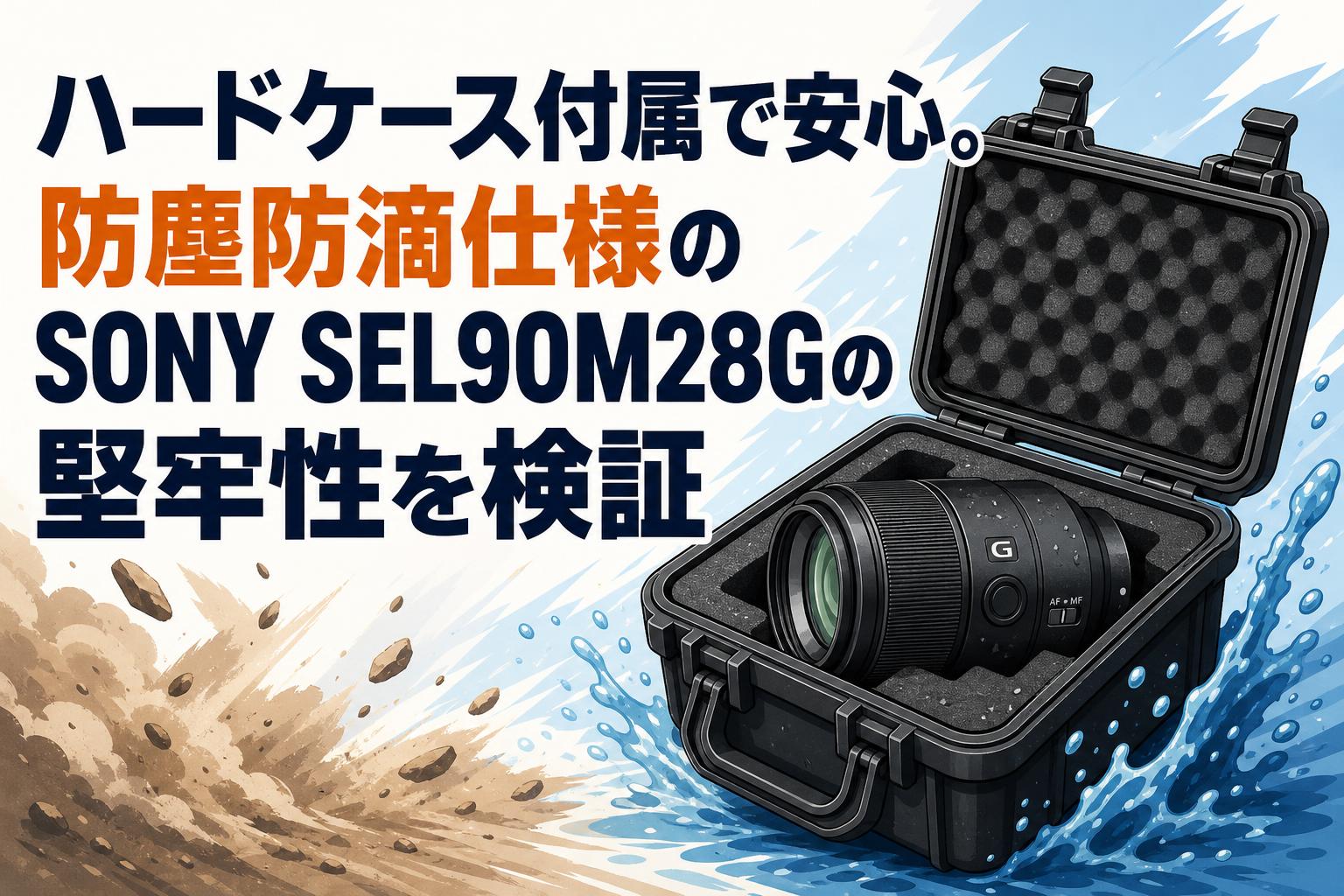ハードケース付属で安心。防塵防滴仕様のSONY SEL90M28Gの堅牢性を検証