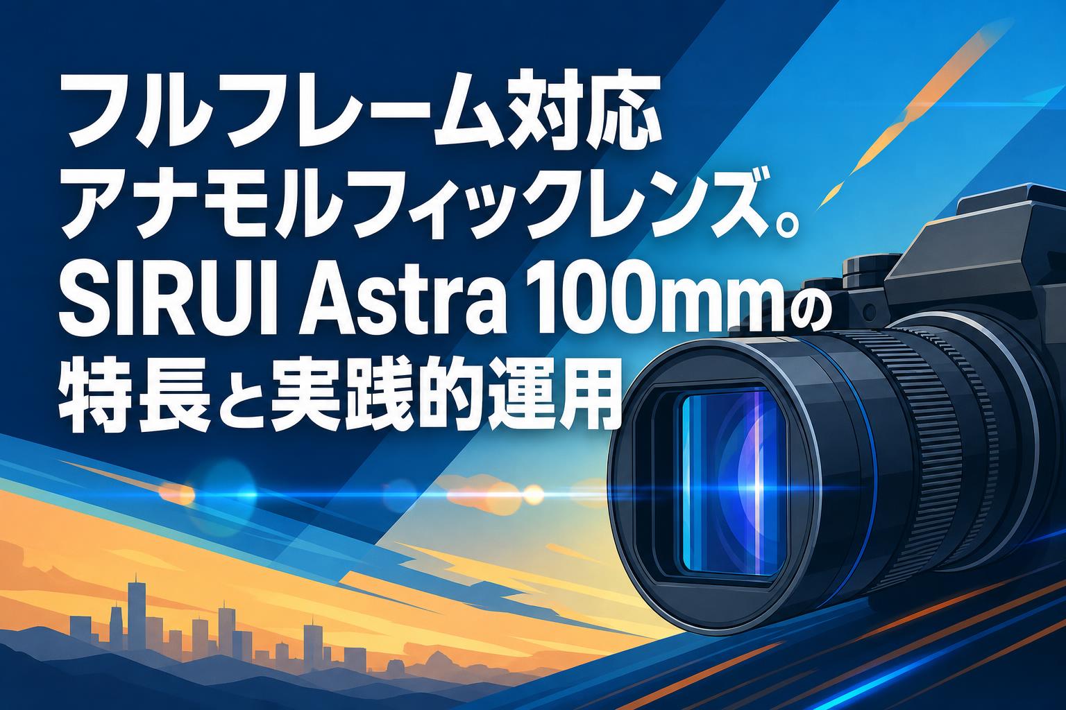 フルフレーム対応アナモルフィックレンズ。SIRUI Astra 100mmの特長と実践的運用