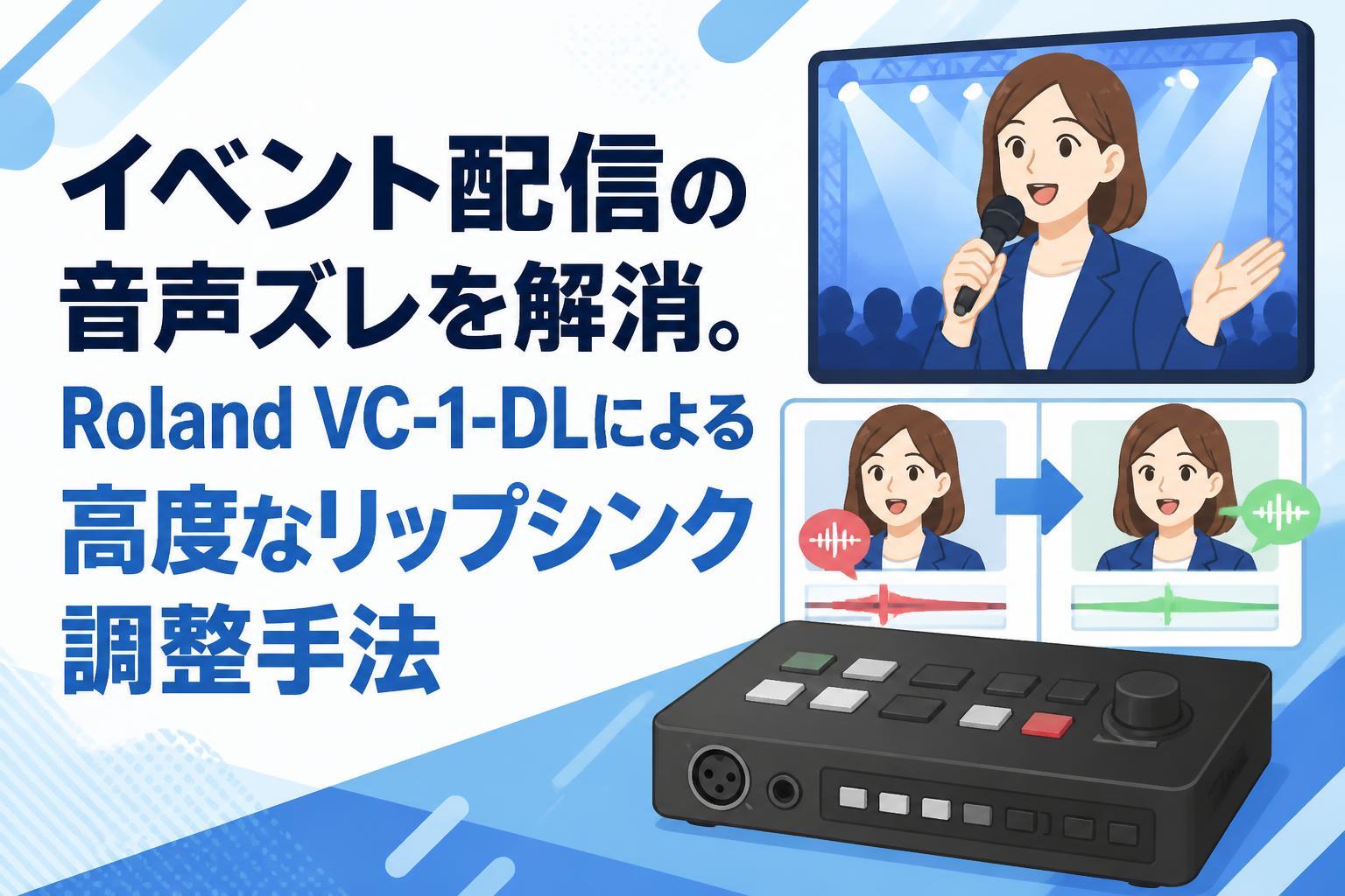 イベント配信の音声ズレを解消。Roland VC-1-DLによる高度なリップシンク調整手法