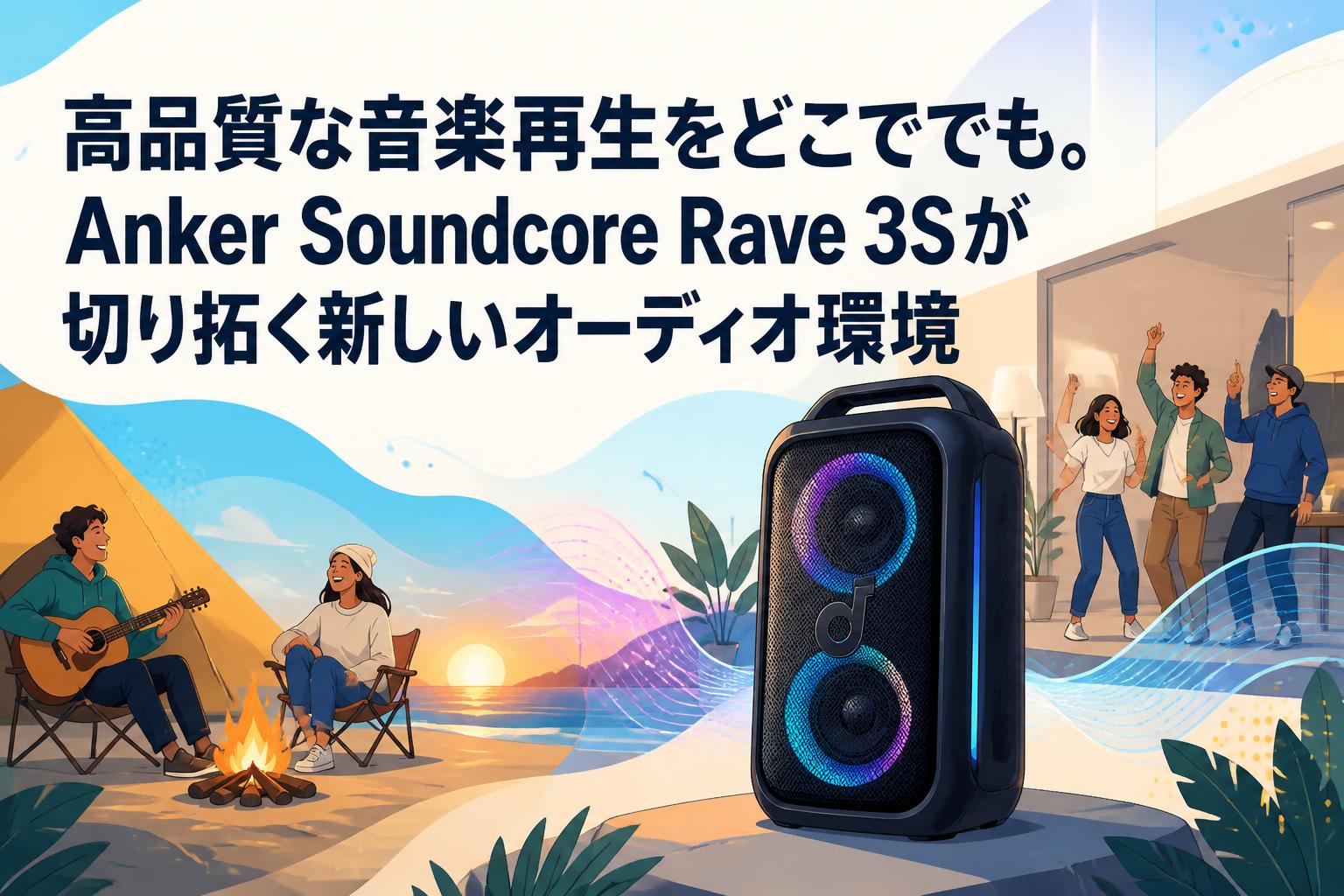 高品質な音楽再生をどこででも。Anker Soundcore Rave 3Sが切り拓く新しいオーディオ環境