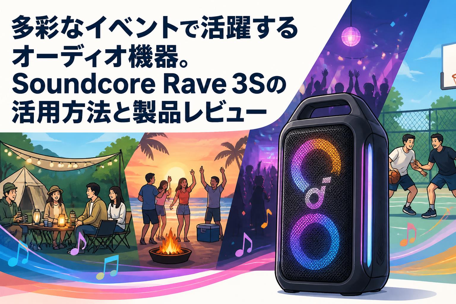 多彩なイベントで活躍するオーディオ機器。Soundcore Rave 3Sの活用方法と製品レビュー