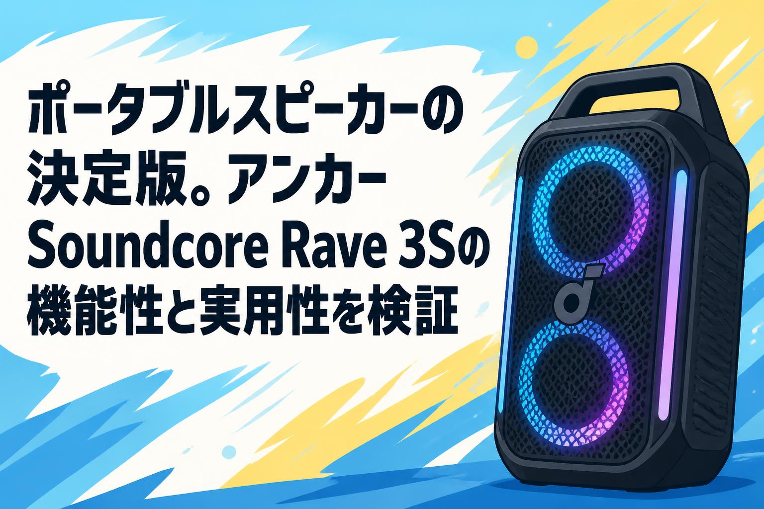 ポータブルスピーカーの決定版。アンカーSoundcore Rave 3Sの機能性と実用性を検証