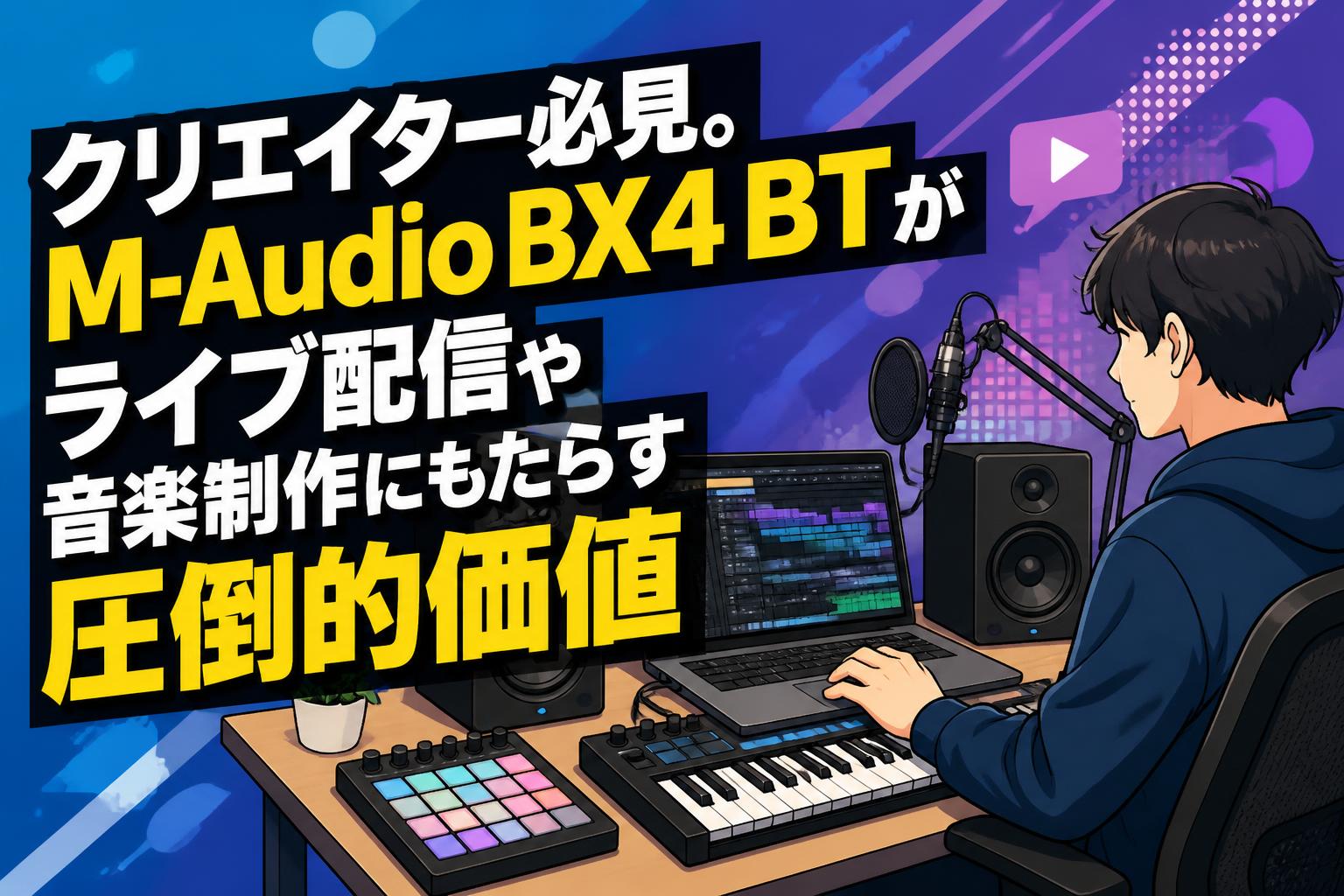 クリエイター必見。M-Audio BX4 BTがライブ配信や音楽制作にもたらす圧倒的価値