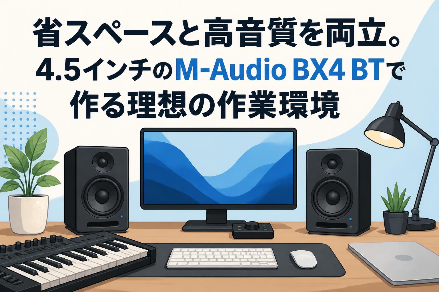 省スペースと高音質を両立。4.5インチのM-Audio BX4 BTで作る理想の作業環境