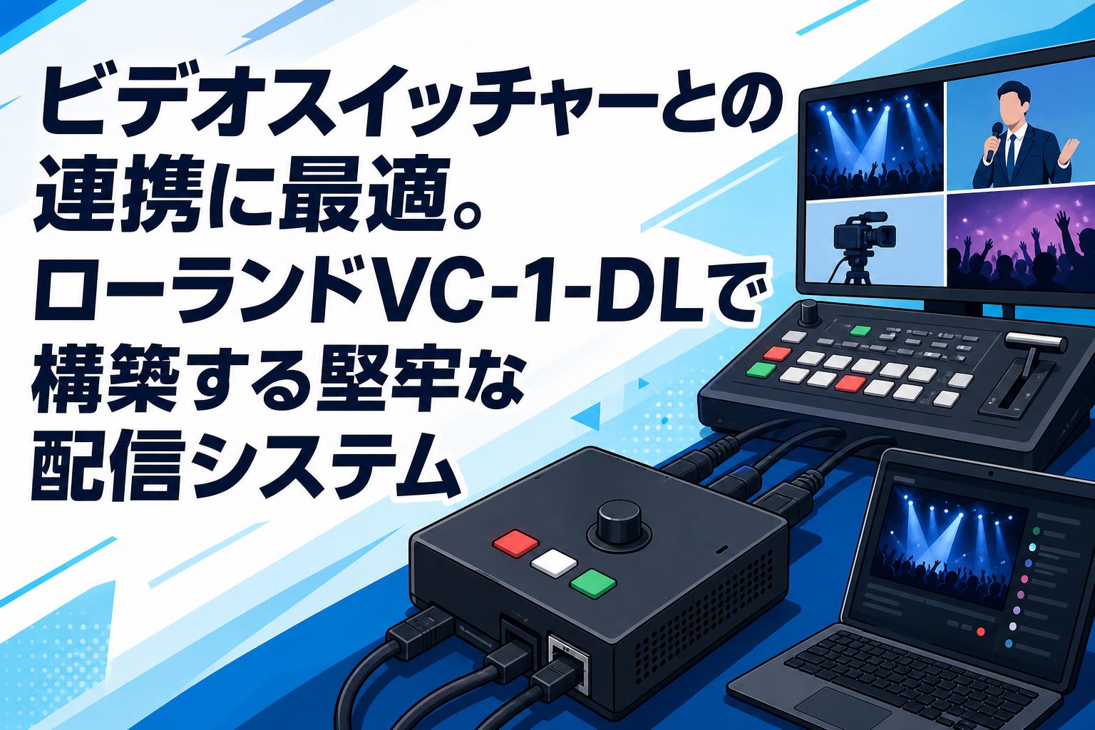 ビデオスイッチャーとの連携に最適。ローランドVC-1-DLで構築する堅牢な配信システム