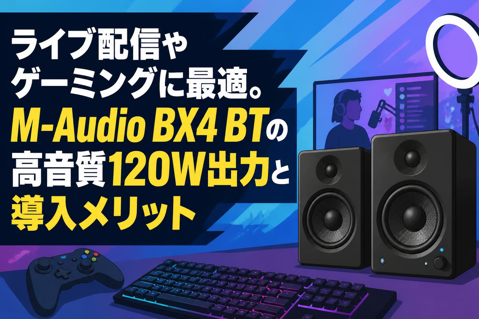 ライブ配信やゲーミングに最適。M-Audio BX4 BTの高音質120W出力と導入メリット