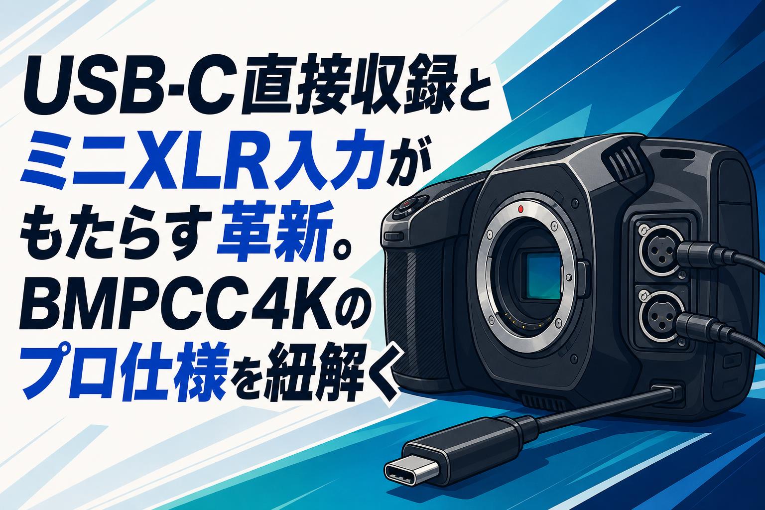 USB-C直接収録とミニXLR入力がもたらす革新。BMPCC4Kのプロ仕様を紐解く