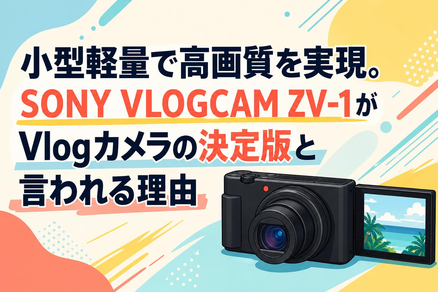 小型軽量で高画質を実現。SONY VLOGCAM ZV-1がVlogカメラの決定版と言われる理由