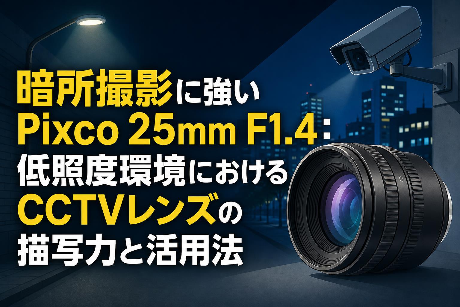 暗所撮影に強いPixco 25mm F1.4：低照度環境におけるCCTVレンズの描写力と活用法