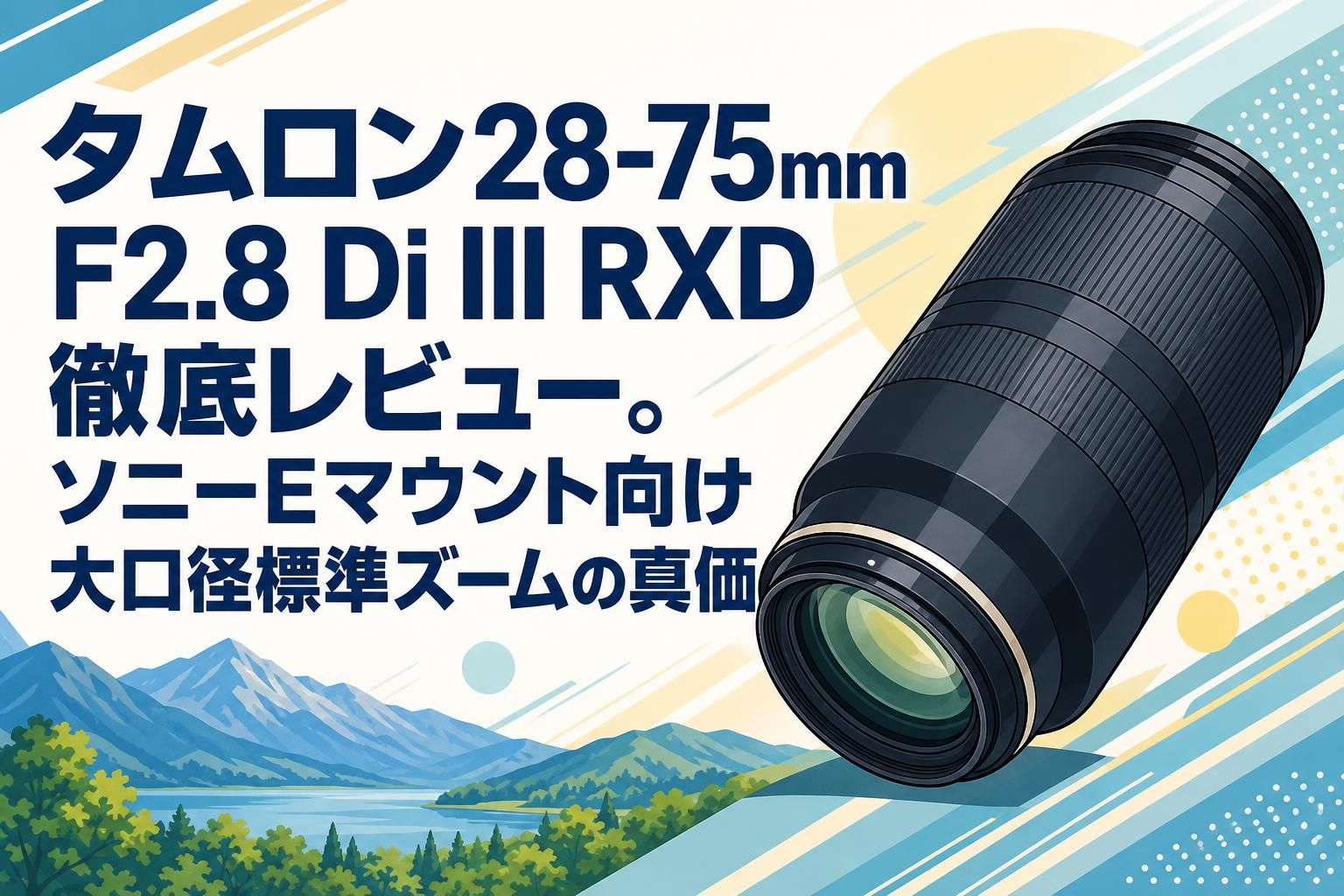 タムロン28-75mm F2.8 Di III RXD徹底レビュー。ソニーEマウント向け大口径標準ズームの真価
