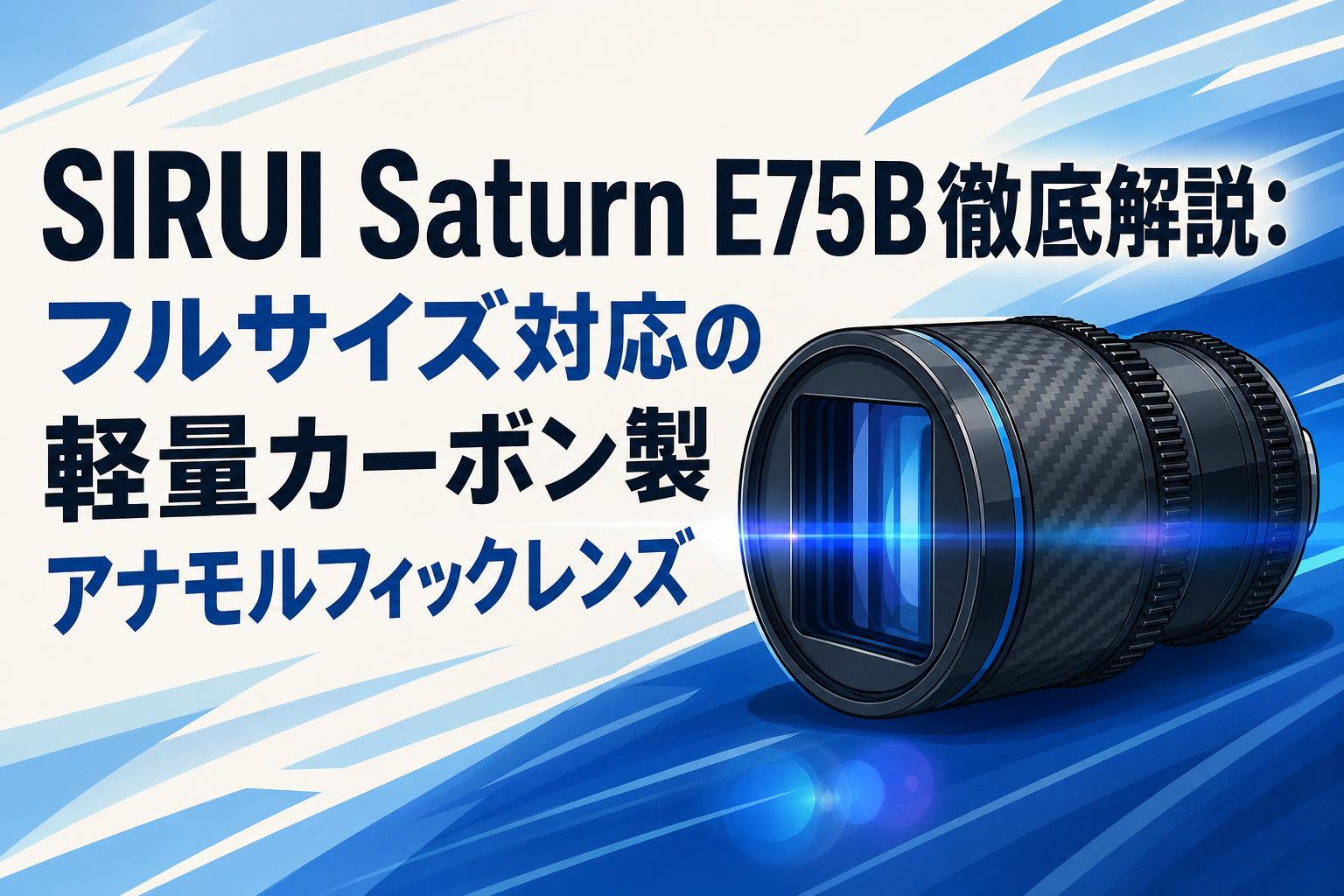 SIRUI Saturn E75B徹底解説：フルサイズ対応の軽量カーボン製アナモルフィックレンズ