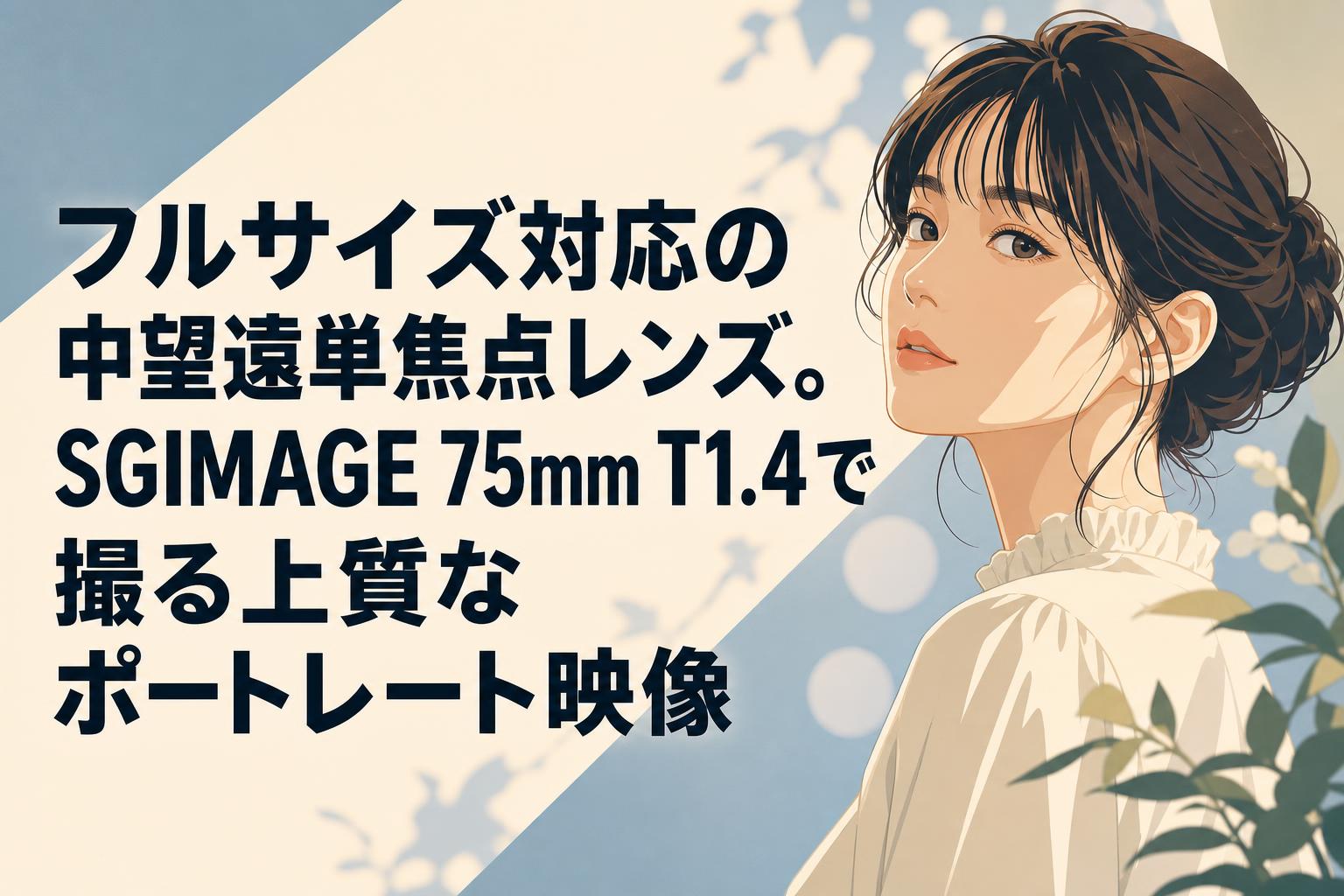 フルサイズ対応の中望遠単焦点レンズ。SGIMAGE 75mm T1.4で撮る上質なポートレート映像