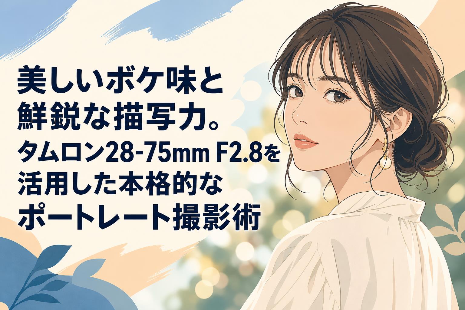 美しいボケ味と鮮鋭な描写力。タムロン28-75mm F2.8を活用した本格的なポートレート撮影術