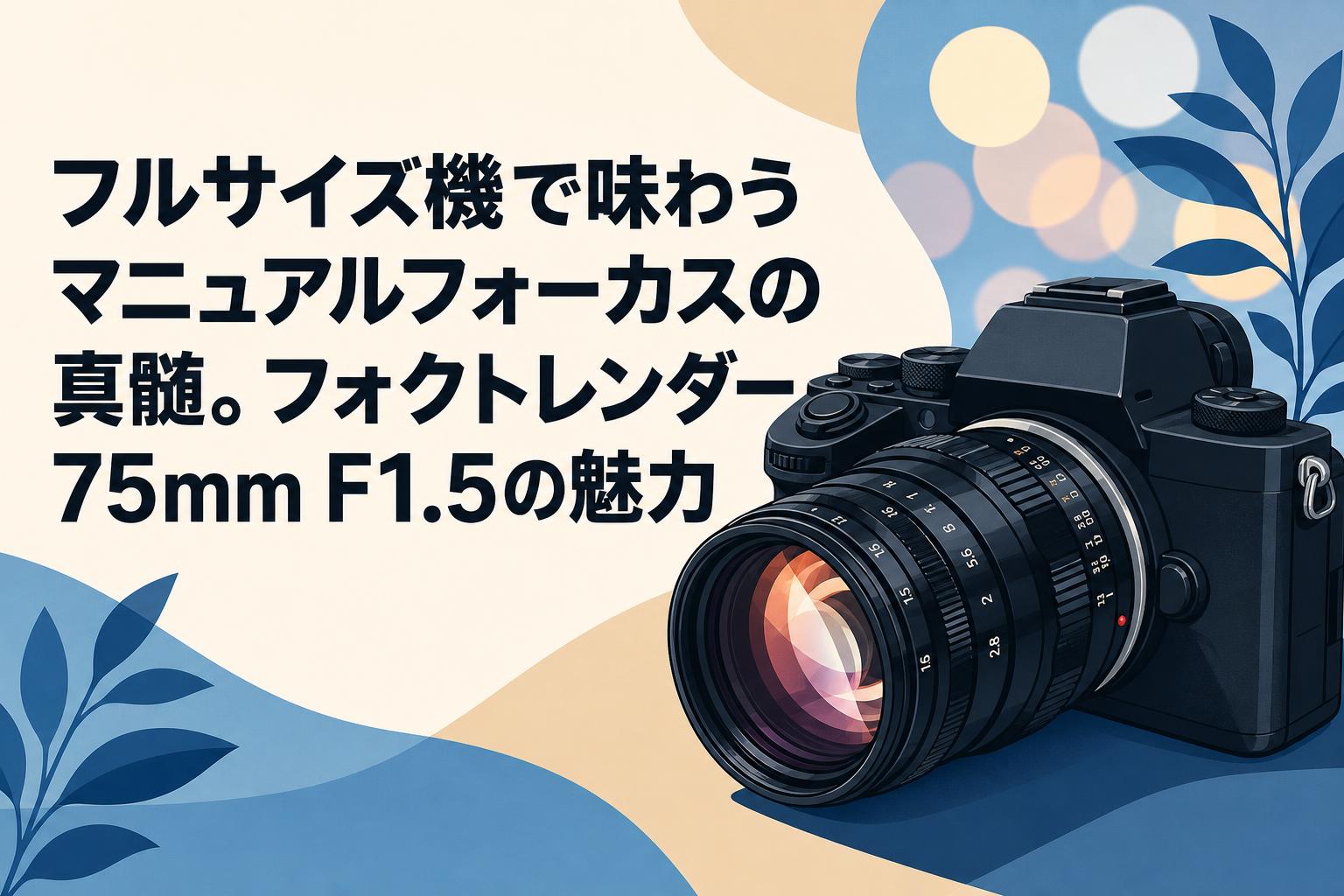 フルサイズ機で味わうマニュアルフォーカスの真髄。フォクトレンダー 75mm F1.5の魅力