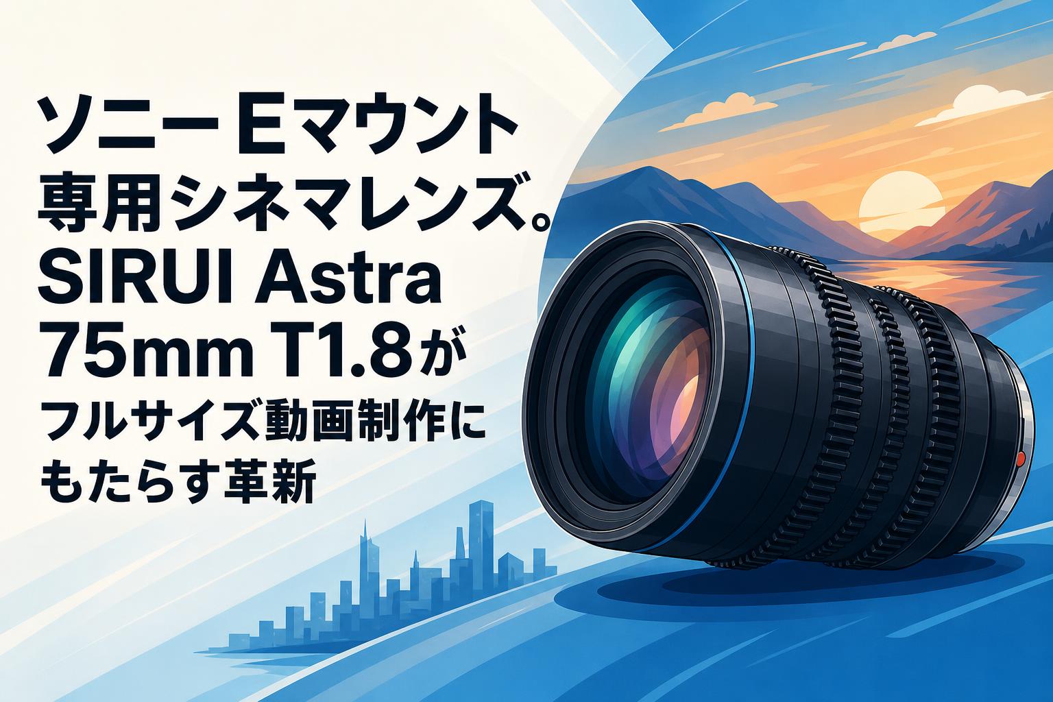 ソニーEマウント専用シネマレンズ。SIRUI Astra 75mm T1.8がフルサイズ動画制作にもたらす革新