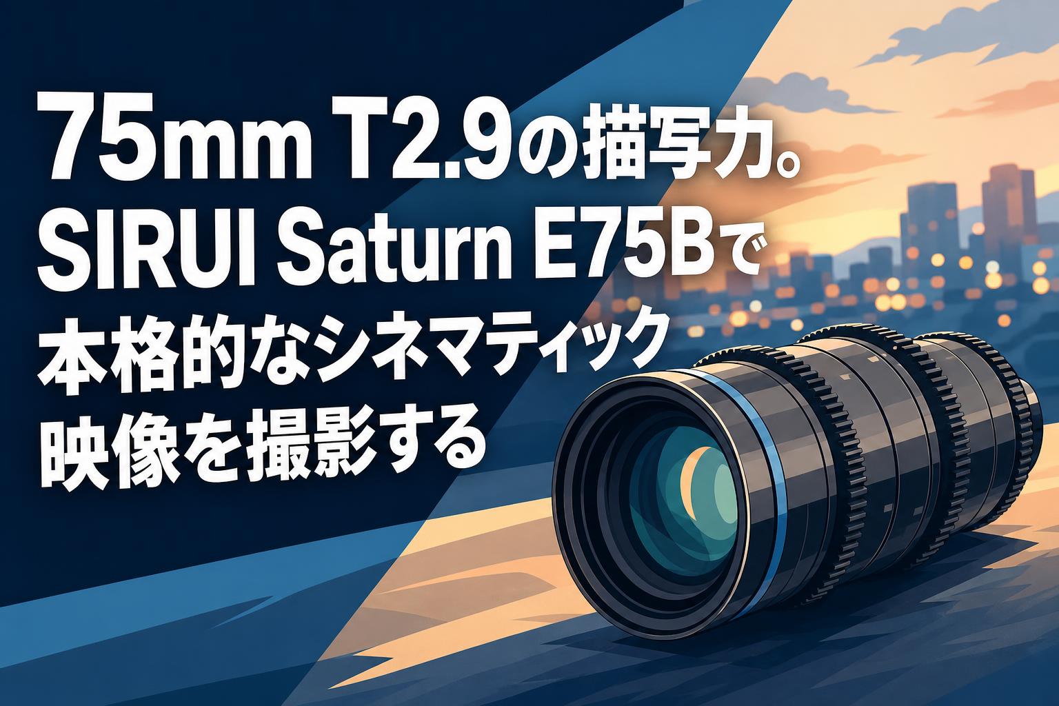 75mm T2.9の描写力。SIRUI Saturn E75Bで本格的なシネマティック映像を撮影する