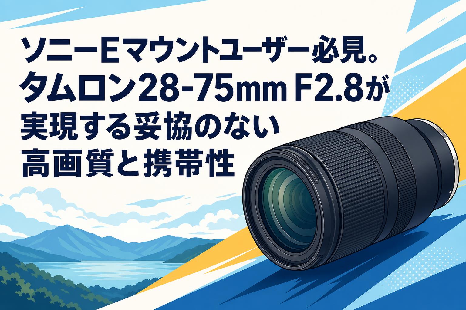 ソニーEマウントユーザー必見。タムロン28-75mm F2.8が実現する妥協のない高画質と携帯性