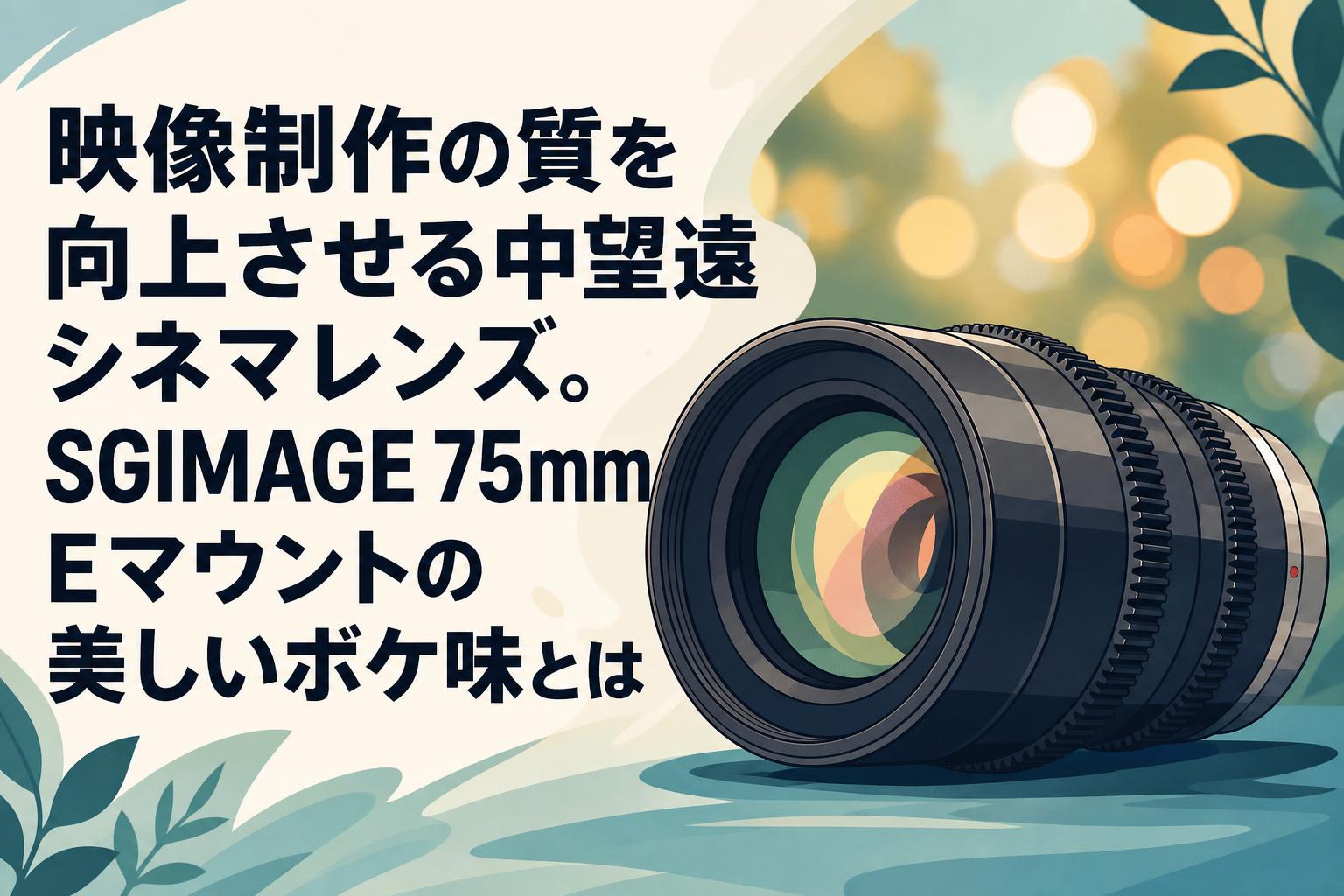 映像制作の質を向上させる中望遠シネマレンズ。SGIMAGE 75mm Eマウントの美しいボケ味とは
