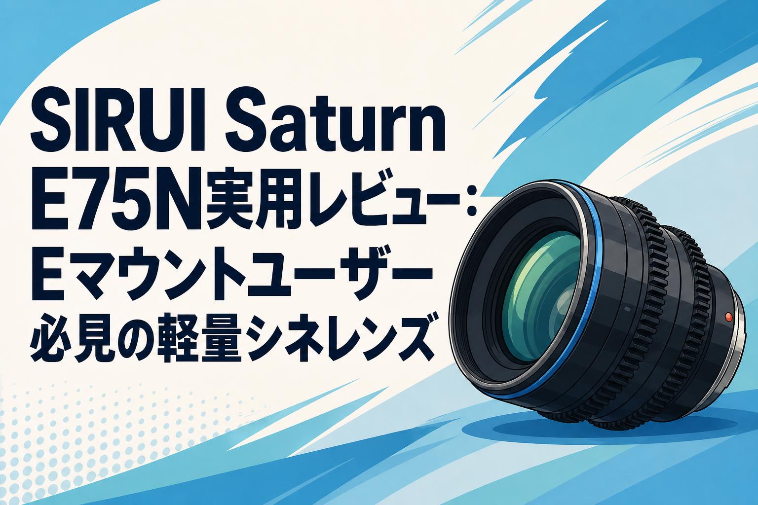 SIRUI Saturn E75N実用レビュー：Eマウントユーザー必見の軽量シネレンズ