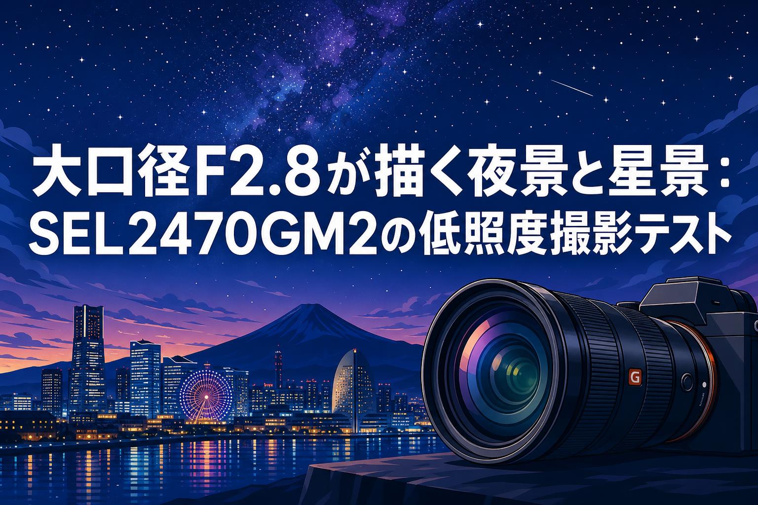 大口径F2.8が描く夜景と星景：SEL2470GM2の低照度撮影テスト