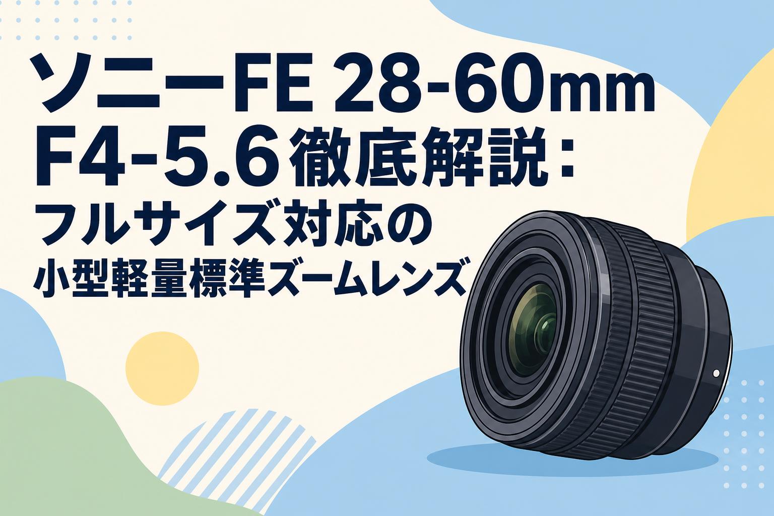 ソニーFE 28-60mm F4-5.6徹底解説：フルサイズ対応の小型軽量標準ズームレンズ